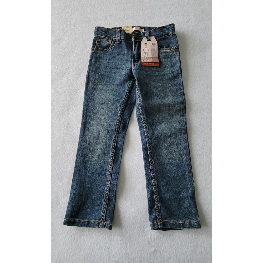 Levi's‎ 511 Slim Fit Performance Blue Denim Jeans Adjustable Waist Sz Kids 4 REG
